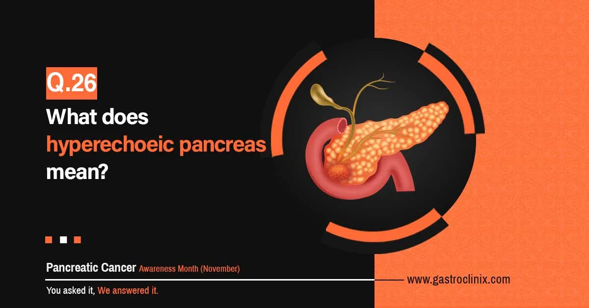 What does the Hyperechoic of pancreas mean