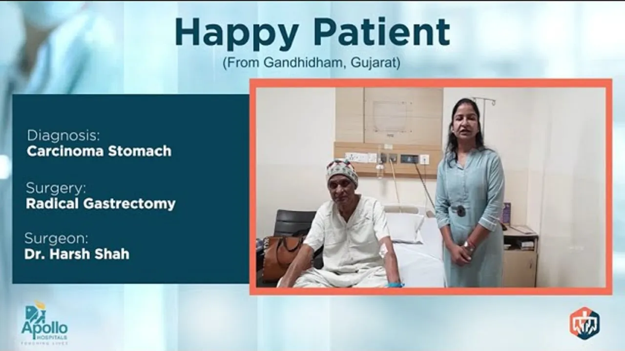 Stomach cancer operation - happy patient - Dr Harsh Shah