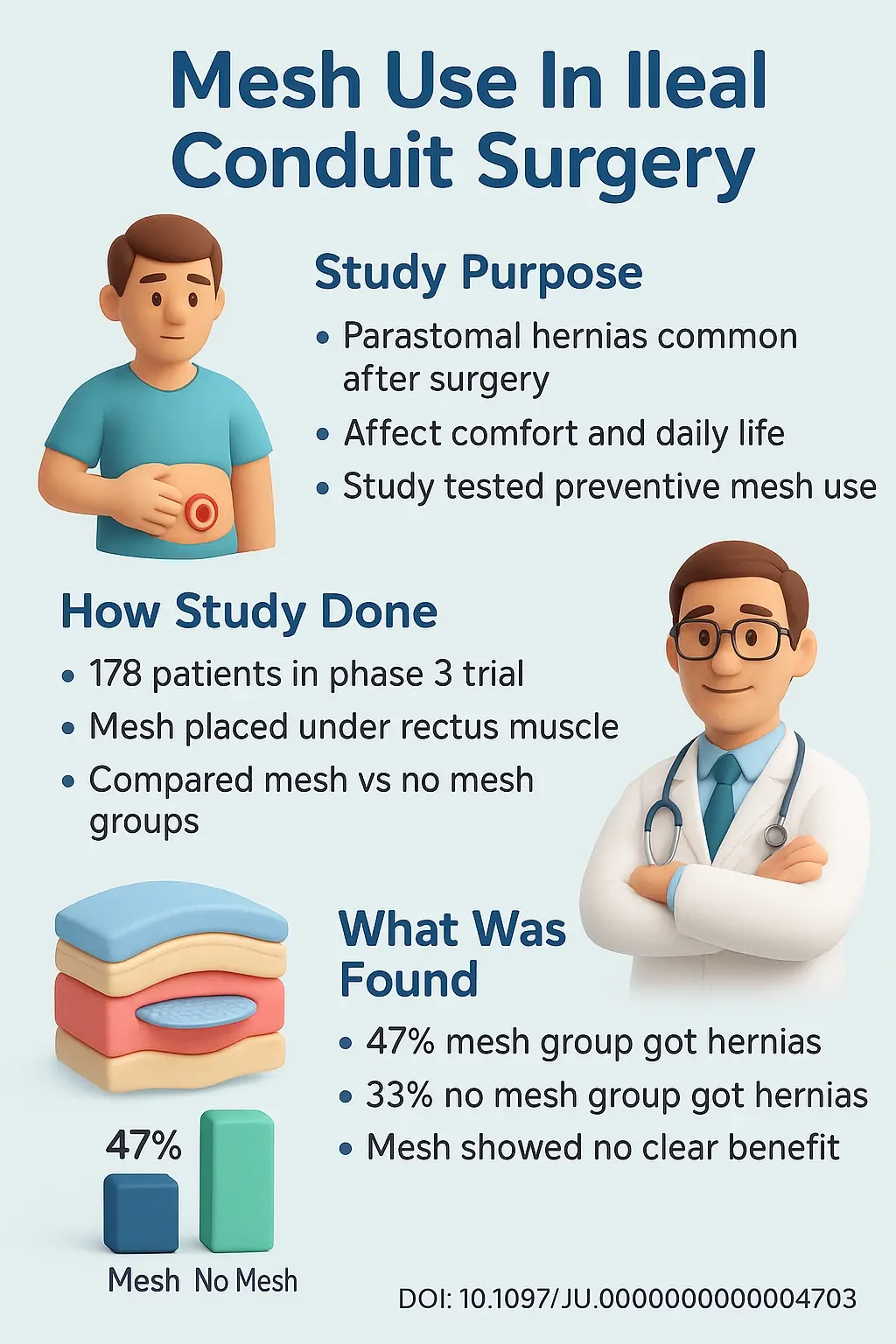Evaluating Benefits of Peristomal Mesh Placement at the Time of Radical Cystectomy and Ileal Conduit Formation A Phase 3, Randomized Controlled Trial DOI- 10.1097JU.00000000