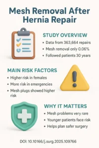 Mesh removal in groin hernia surgery A long-term nationwide population-based register study.DOI 10.1016j.surg.2025.109766