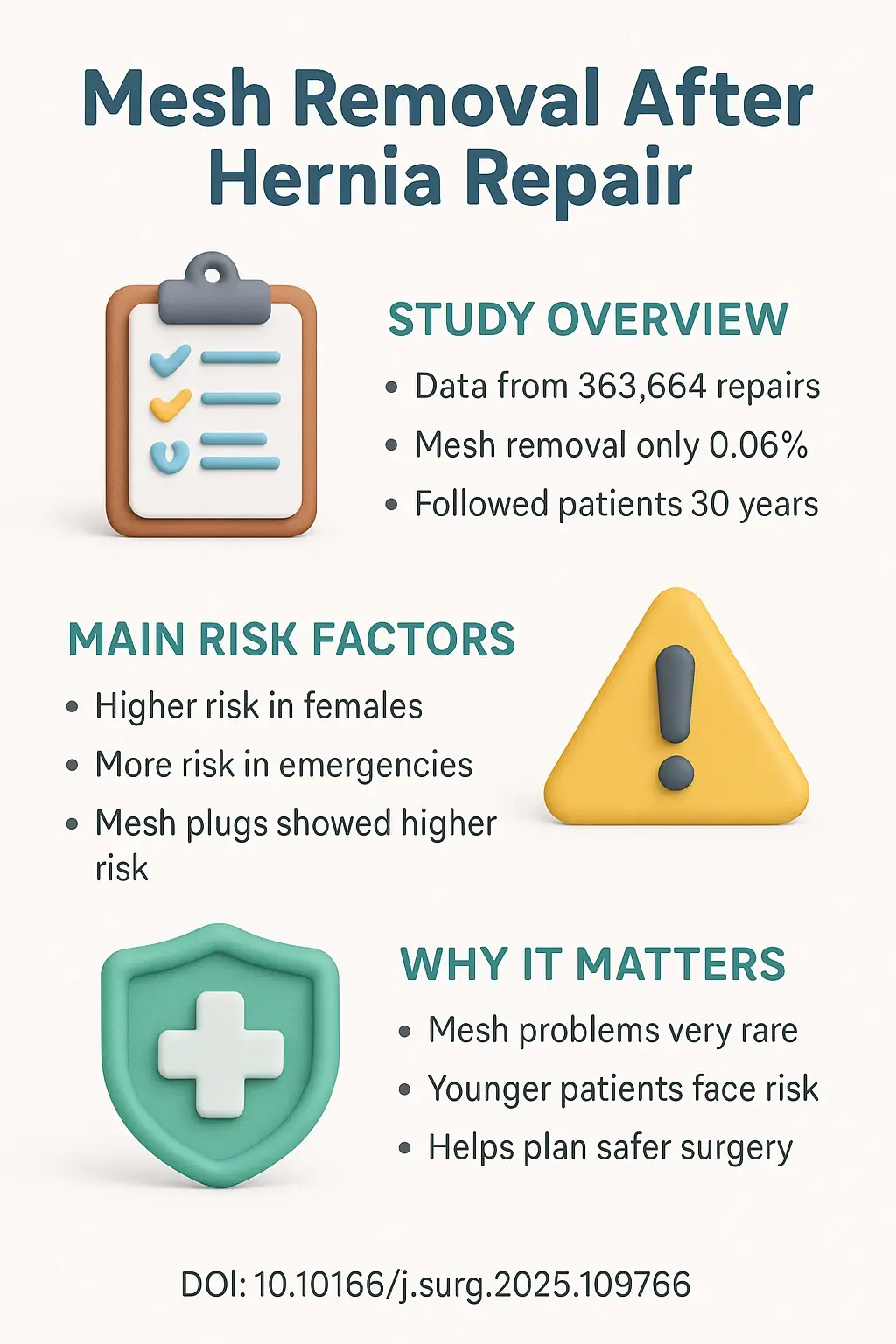 Mesh removal in groin hernia surgery A long-term nationwide population-based register study.DOI 10.1016j.surg.2025.109766