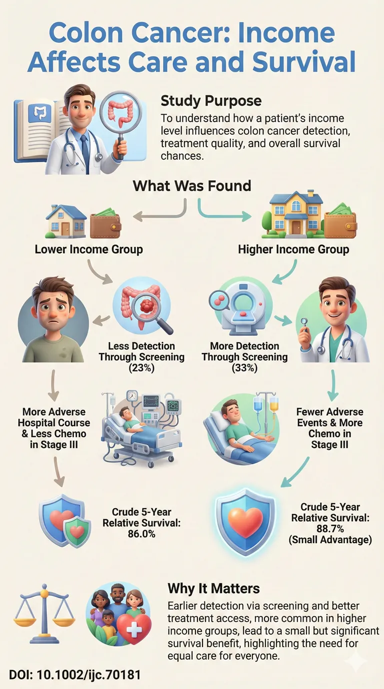 Socioeconomic differences among patients with stage I-III colon cancer Detection, treatment and relative survival.DOI 10.1002ijc.70181