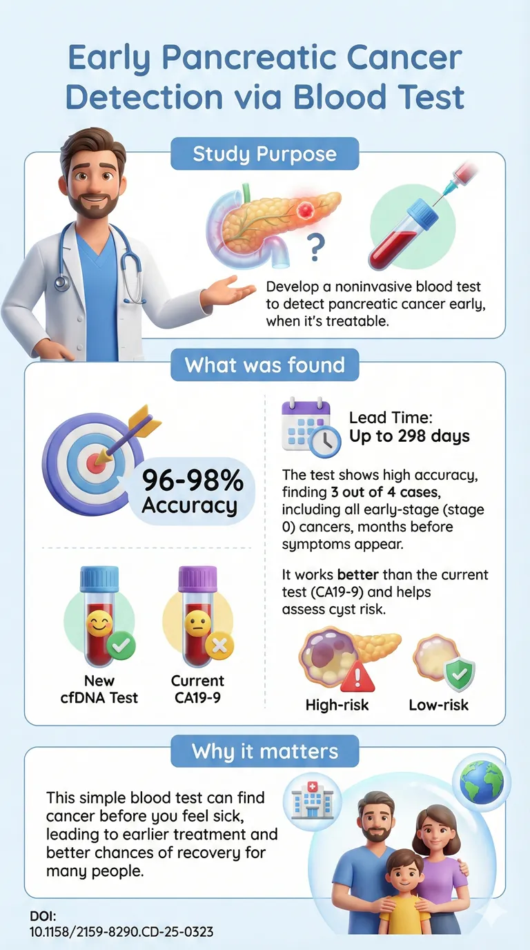 Development and Prospective Validation of a Cell-free DNA-Based Model for the Early Detection of Pancreatic Cancer.DOI 10.11582159-8290.CD-25-0323