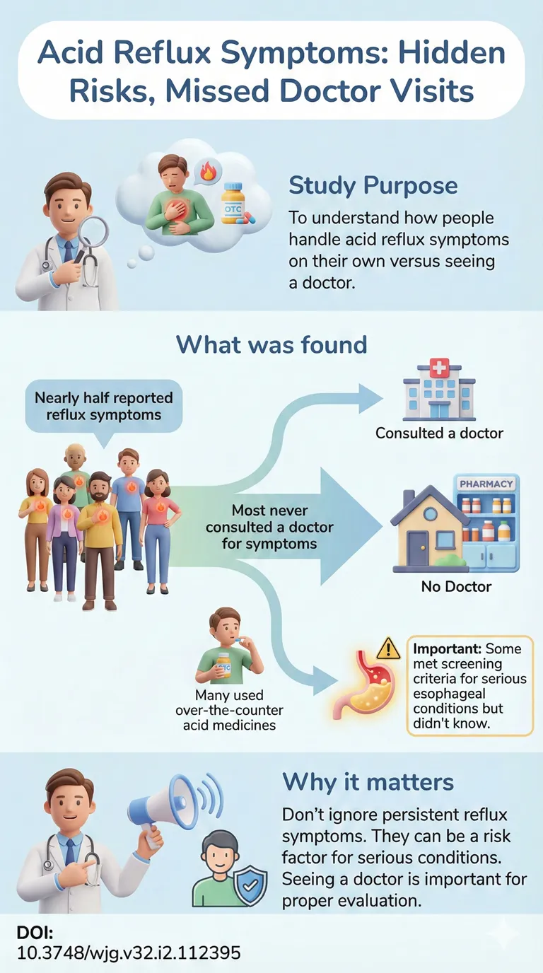 Self-management and help-seeking behavior for gastroesophageal reflux symptoms A population-based survey. DOI 10.3748wjg.v32.i2.112395