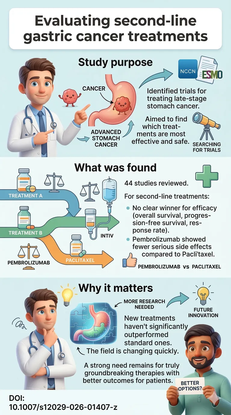 Relative Clinical Efficacy and Safety of Second- or Later-Line Treatments for Advanced and Metastatic Gastric Cancer A Rapid Review and Network Meta-Analysis.